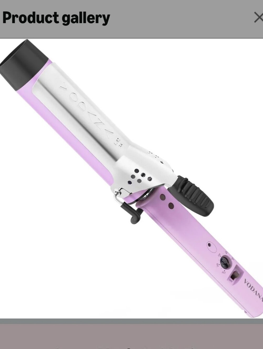 VODANA Professional GlamWave Ceramic Curling Iron - Lavendar